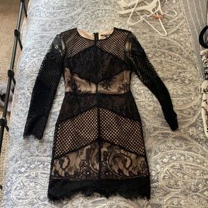 Gianni Bini Black and Nude Lace Dress
